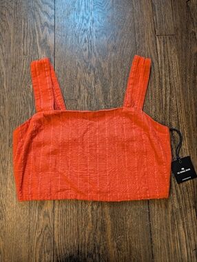 The Normal Brand Orange Square Cropped Tank